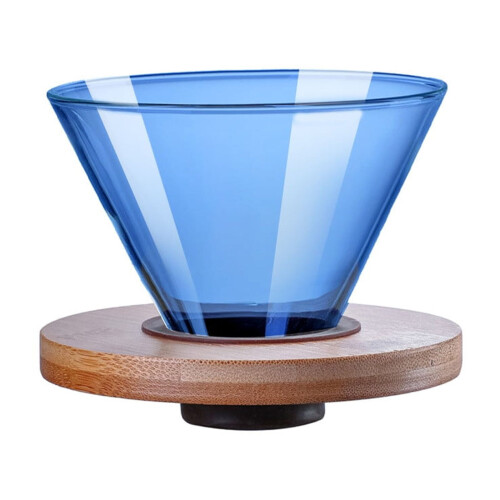 Glass Hand Brew Coffee Filter with Removable Wooden Base 1