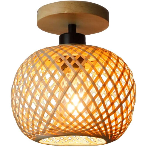 Φωτιστικό οροφής από υφαντό rattan 1