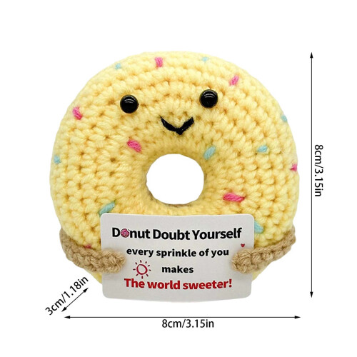 Motivational Crochet Donut Gift with Card 2