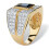 Men's Square Faux Sapphire Rhinestone Ring 3