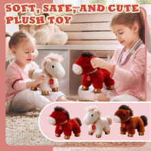 Horse Plush Toy Brown 9.8 Inch 1 Piece