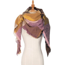 Women's Plaid Scarf with Fringe for Fall Winter