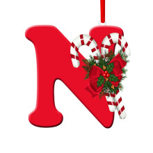 Décoration de Noël en forme de lettre à suspendre au sapin (26 lettres)