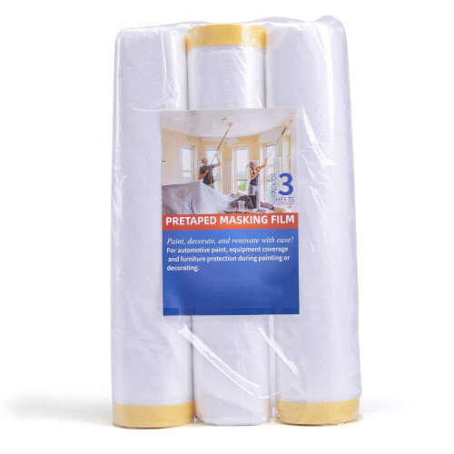 Προ-κολλημένο φιλμ κάλυψης ρολό 9ft x 90ft3Rolls 1