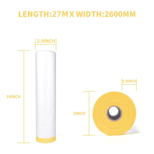 Προ-κολλημένο φιλμ κάλυψης ρολό 9ft x 90ft3Rolls 2