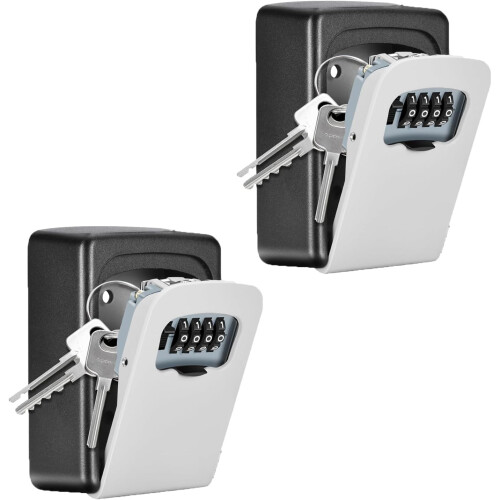 Fayleeko väggmonterad nyckellåslåda grå 2-pack
