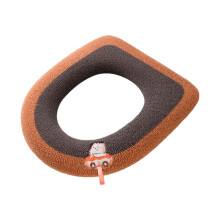 Housse de siège de toilette mignonne, épaisse, chaude et douce en peluche, facile à installer et lavable (42 37 cm), compatible avec les