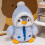 Kerstpluche pinguïn knuffel blauw 9,8 inch 2