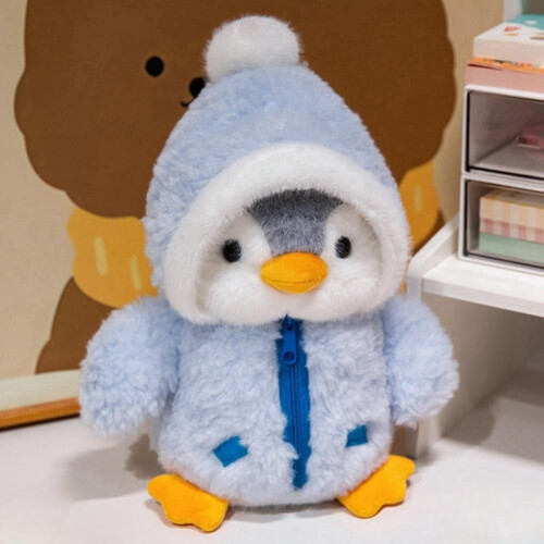 Kerstpluche pinguïn knuffel blauw 9,8 inch 1