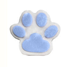 Almohada antiestrés con forma de pata de gato, cojín suave de felpa rosa y blanco.