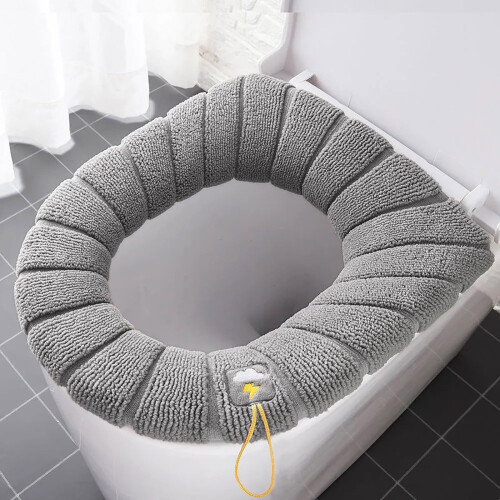 Waschbarer, gestrickter Toilettensitzbezug (1 Stück)