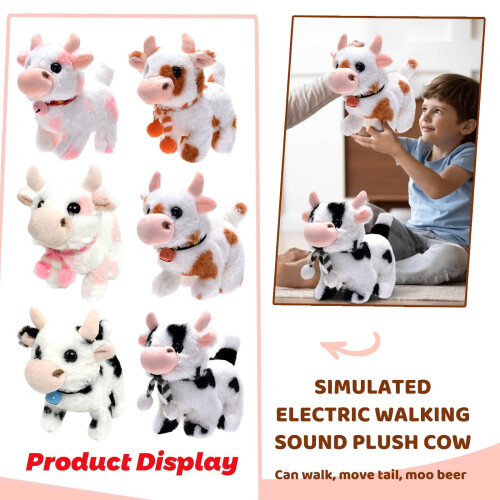 Peluche vache avec effets sonores de marche (1 pièce)