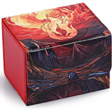 Caja para mazo de cartas MTG Commander, de cuero sintético azul, con capacidad para más de 120 cartas.