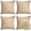 Capas de almofada de linho impermeáveis para uso externo, 45 cm (18 polegadas), conjunto de 4 peças 1