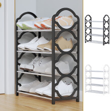 Étagère à chaussures en acier inoxydable, 8 niveaux, réglable, blanche