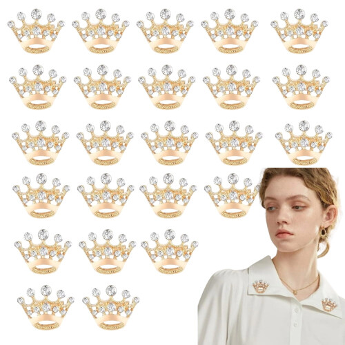 Καρφίτσα Crown Rhinestone Alloy Χρυσό Ασημί 24 τεμάχια
