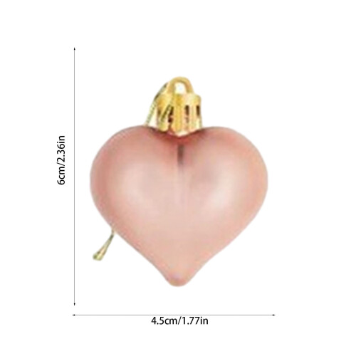 Heart Ornaments Red Pink Silver 24PC for Valentine 2