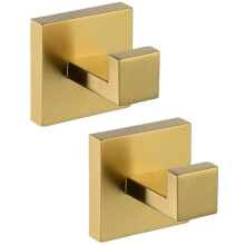 BATHSIR handdukskrokar i borstad guld, väggmonterade, 2-pack