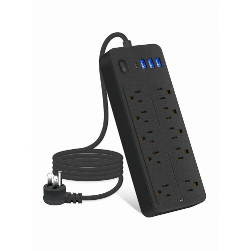Πολύπριζο 10AC4USB1700J Προστασία από υπερτάσεις Μαύρο Λευκό
