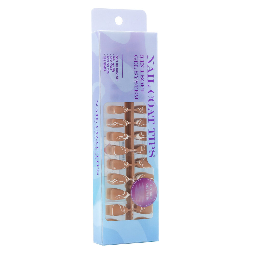 Coat Tips Natural Nails Short Almond 300 pcs