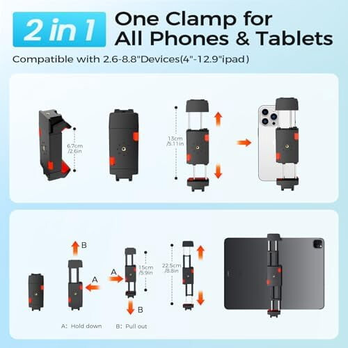 Aluminiumstativ for iPad iPhone 67 tommer grå 1