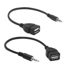 Sort USB til 3,5 mm lydadapter til højttalere eller hovedtelefoner