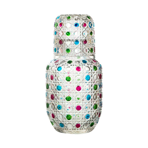Nachttisch-Wasserkaraffe und Glasset mit Diamantdesign