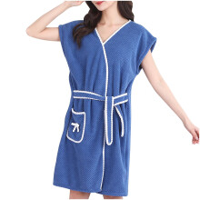 Asdoklhq Plush Bathrobe for Women Dark Blue One Size