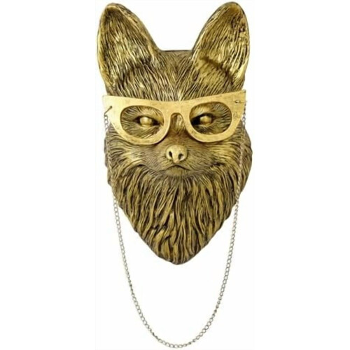 Γλυπτό τοίχου Gold Fox Vintage 3D Decor 9,4 ιντσών