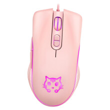 K2wired gamingmuis roze ergonomisch optische 7-achtergrondverlichting
