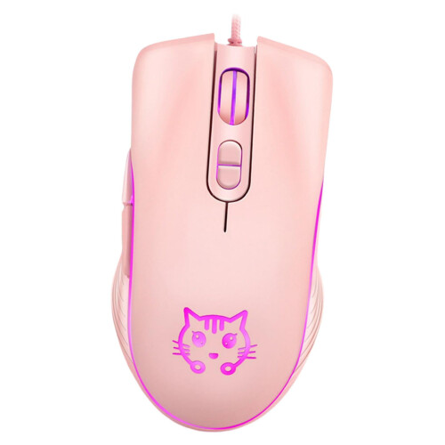 K2wired spelmus rosa ergonomisk optisk 7 bakgrundsbelysning