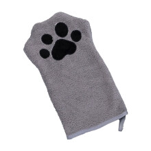 Gant de toilettage pour animaux en velours corail 15 x 22 cm