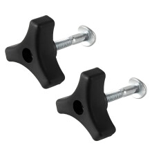 Lawn Mower Handle Knobs Nut Bolt Set Black 2 Pack