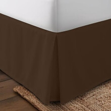 Jupe de lit double marron souple Ă quadruple plis, hauteur 40 cm