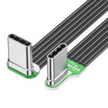 Câble plat en silicone USB-C vers USB-C avec angle gauche/droite, 8
