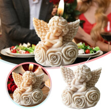 Figurine décorative en cire blanche d'ange pour la Saint-Valentin