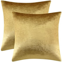 Gouden fluwelen sierkussenhoezen 18x18 inch (2 stuks)