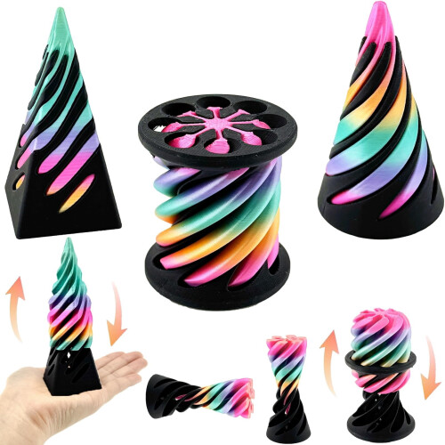 Impossible Cones Fidget Legetøj Spiralpyramide 3-pak