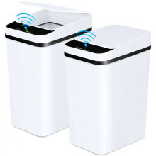Poubelle de salle de bain automatique blanche 2,2 gallons (lot de 2)