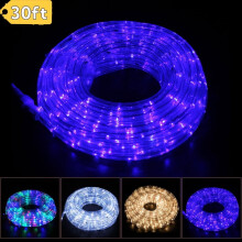 Modré LED lanové světlo, 9 metrů, nastavitelný jas, vodotěsné