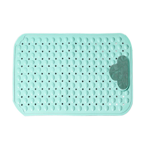 Tapete antiderrapante para banheira com escova para os pés, 68,5 x 38 cm (27 x 15 polegadas) 1