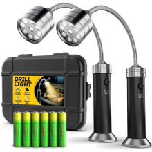 Set de 2 lumini pentru grătar cu bază la 360 și gât de lebădă