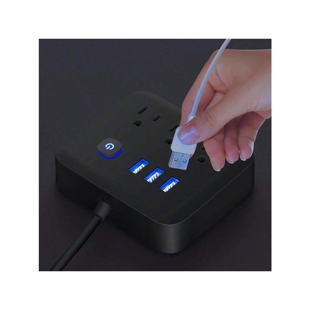Surge Protector Power Strip 3 Ac 3 Usb 5Ft Cord 937196825387