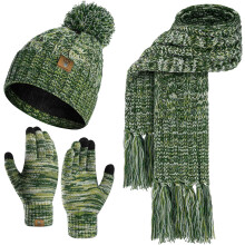 Dámská zimní čepice Beanie s dotykovou obrazovkou a rukavicemi