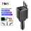 7-In-1 Retractable Car Charger with Digital Voltmeter USB+PD Port Fast Charging Cable 3 Type C 3