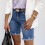 Women's denim short shorts with button pockets 6