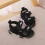 Boys LED Light-Up Beach Sandals Black Size 27 8