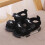 Boys LED Light-Up Beach Sandals Black Size 27 5