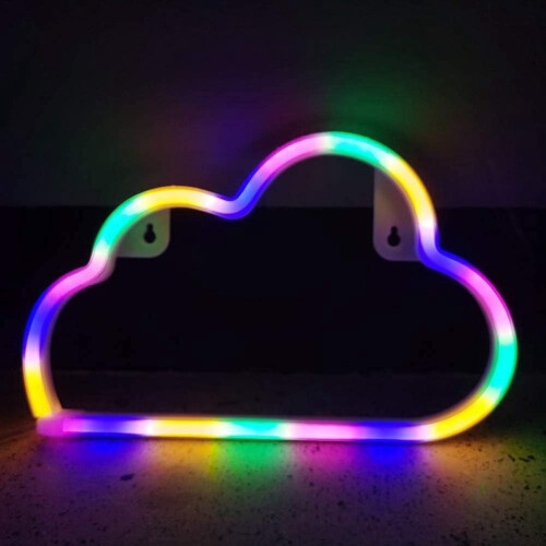 Neon nattlys skyformet LED barnerom USB-batteri