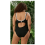 Women's Black V-Neck Backless One-Piece Swimsuit 1